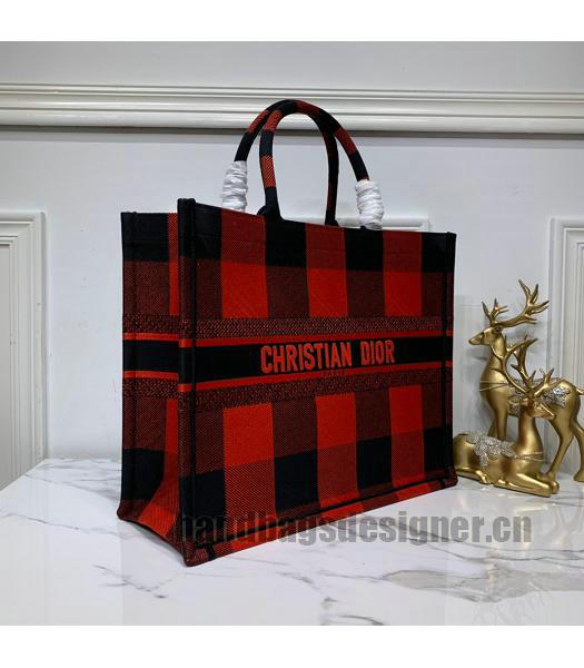 Christian Dior Original Large Book Tote Bag Red-2