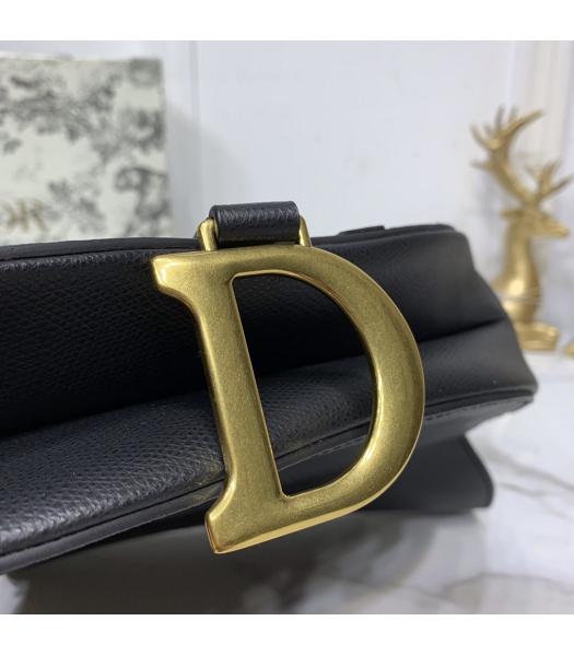 Christian Dior Original Leather Palmprint Saddle Bag Black-8