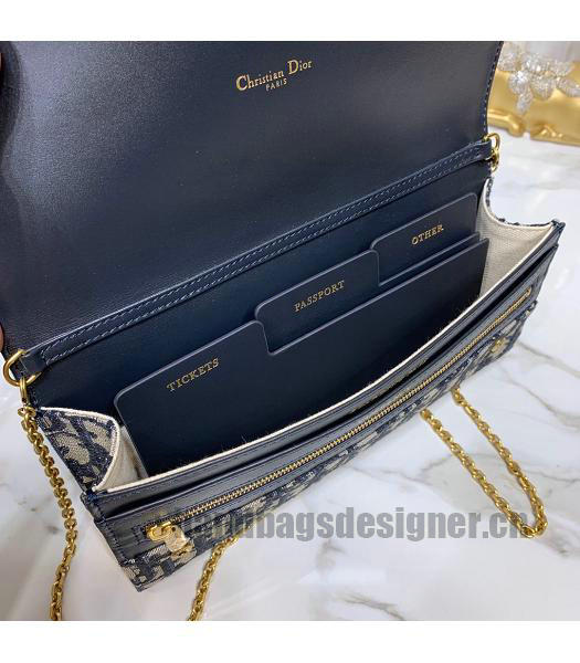 Christian Dior Original Oblique Clutch Chains Bag Black-7