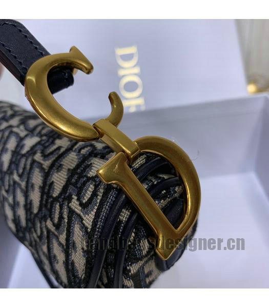 Christian Dior Original Oblique Saddle Small Bag Blue-3