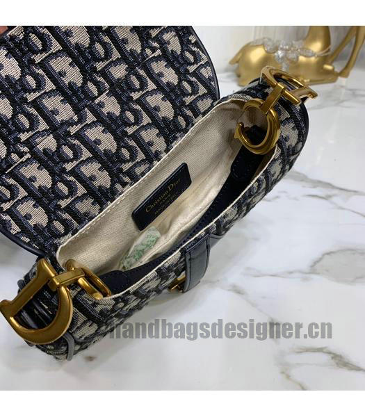 Christian Dior Original Oblique Saddle Small Bag Blue-5
