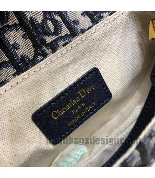 Christian Dior Original Oblique Saddle Small Bag Blue-6