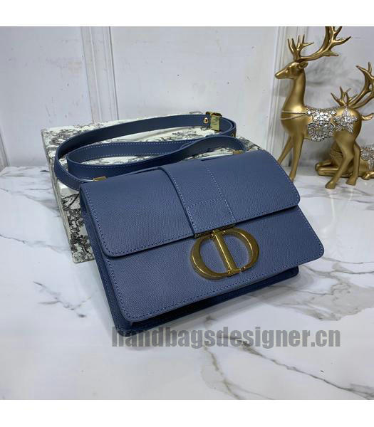 Christian Dior Original Palmprint 30 Montaigne Flap Bag Blue-3