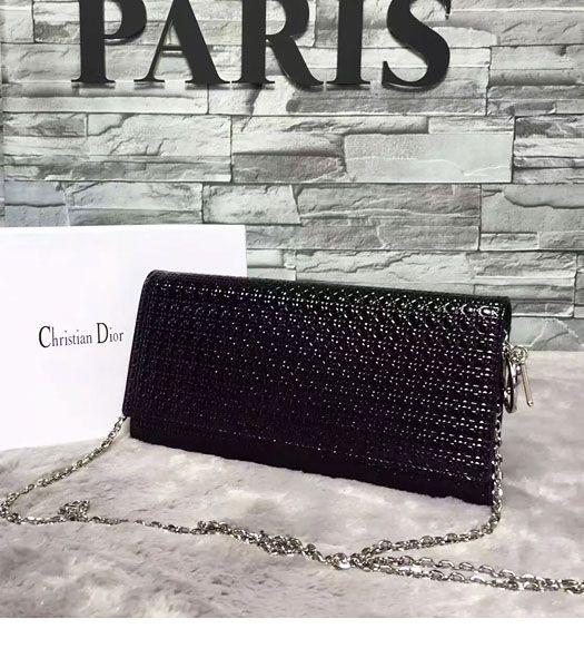 Christian Dior Pearl Black Leather Chains Small Bag