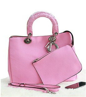 Christian Dior Pink Leather Diorissimo Bag