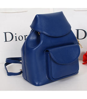 Christian Dior Sapphire Blue Original Lambskin Leather Backpack