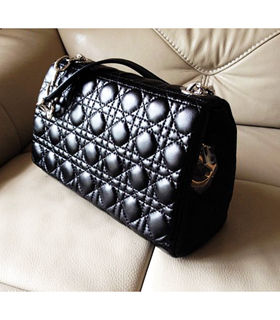 Christian Dior Soft Flap Shoulder Bag In Black Lambskin Leather 