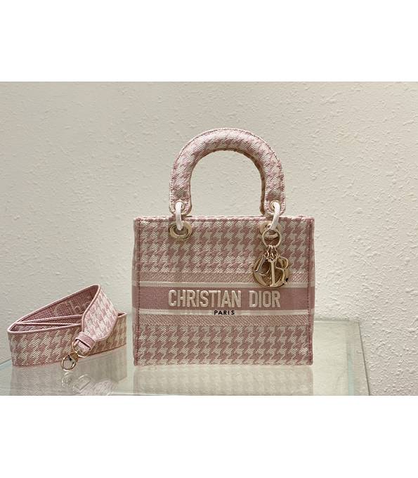 Christian Dior Thousand Birds Embroidered Pink Canvas With Original Leather 24cm Tote Bag