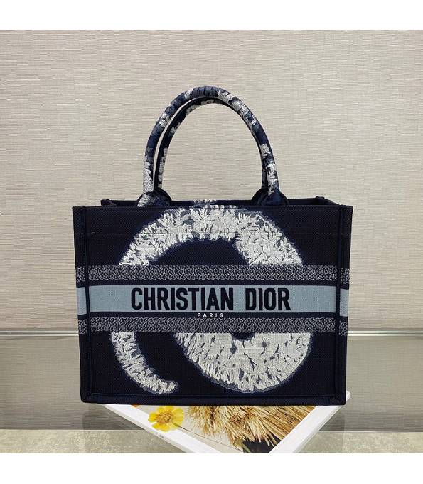 Christian Dior Universe Print Canvas 36cm Book Tote Bag Black