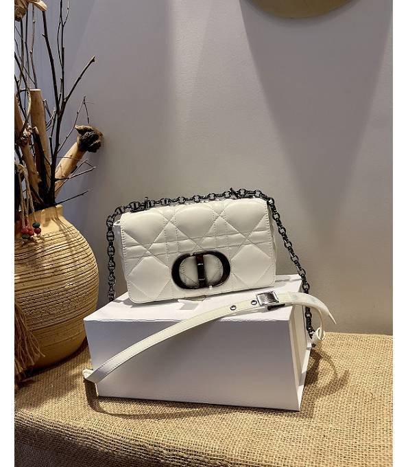 Christian Dior White Original Supple Cannage Calfskin Small 20cm Caro Bag