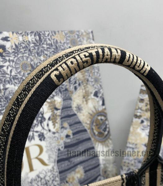 Christian Dior White Stripe Canvas 41cm Book Tote Bag-4