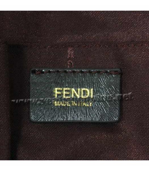 Fendi 2010 New Canvas Handbag Apricot with Calfskin Trim-5