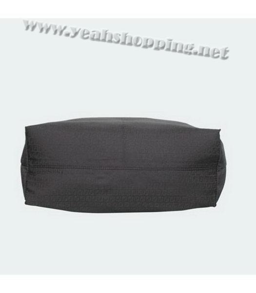 Fendi 2010 New Canvas Handbag Black with Calfskin Trim-3