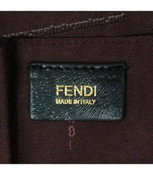 Fendi 2010 New Canvas Handbag Black with Calfskin Trim-5