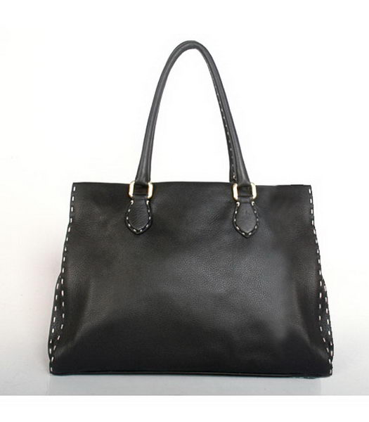 Fendi 2010 New Firenze Frame Calfskin Bag Black