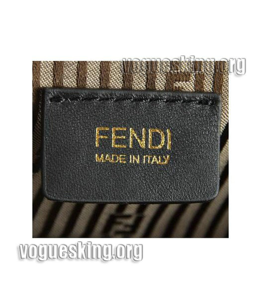 Fendi 2jours Apricot Soft Calfskin With Dark Coffee Imported Leather Tote Bag-6