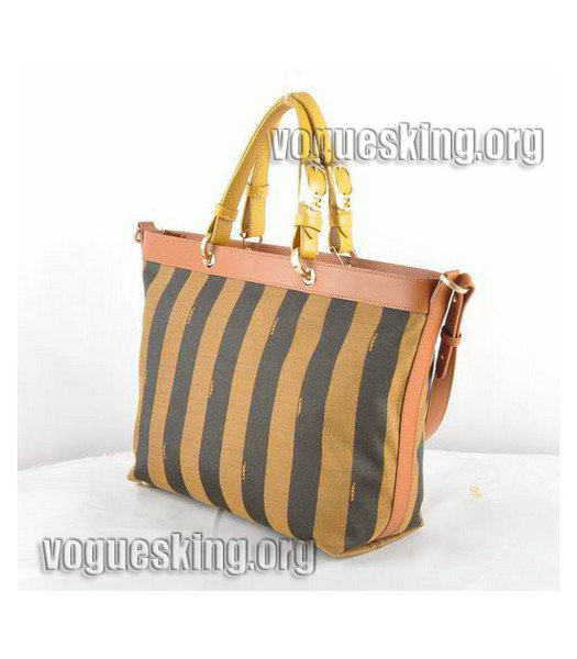 Fendi 2jours Orange Imported Leather Tote Bag-1