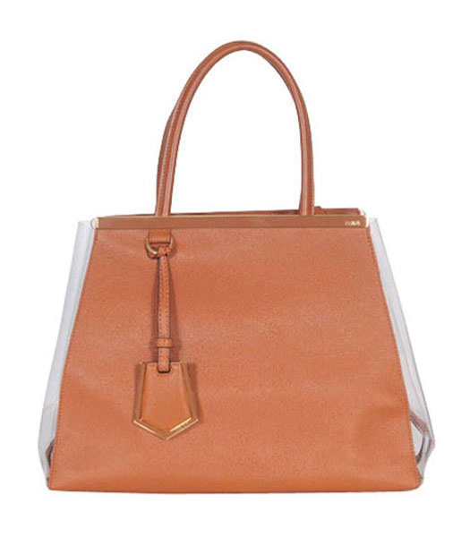 Fendi 2jours Orange With Mixed Colors Leather Tote Bag