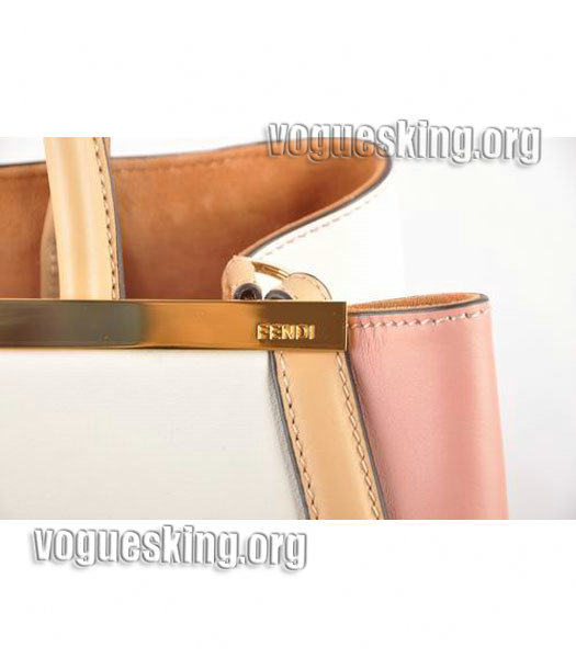 Fendi 2jours Pink Imported With Mixed Colors Leather Tote Bag-5