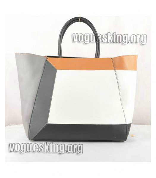 Fendi 2jours White Imported Leather Large Tote Bag-3