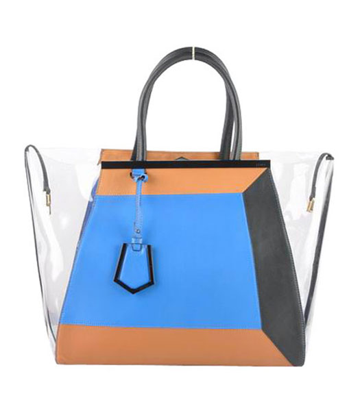 Fendi 2jours White Imported Leather Large Tote Bag