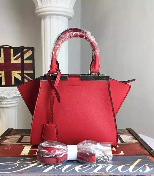 Fendi 3Jours Original Calfskin Leather Mini Tote Bag Red