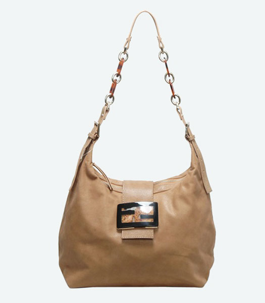Fendi Apricot Leather Shoulder Bag