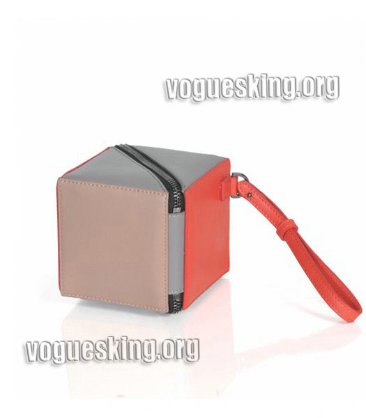 Fendi Apricot/Peach/Grey Leather Magic Cube Handbag-1