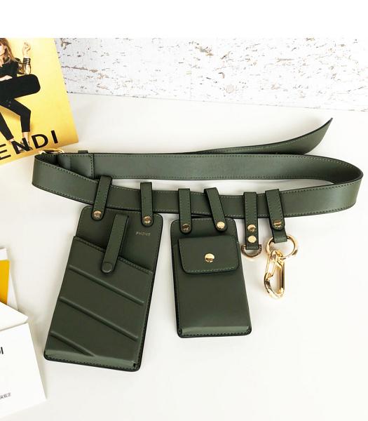 Fendi Army Green Upper Original Leather Multi-Tool Belt Bag