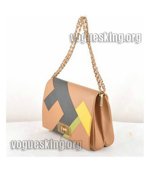 Fendi Big Mamma FF Pattern Coffee Calfskin Leather Handbag-1