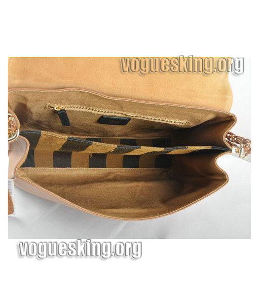 Fendi Big Mamma FF Pattern Coffee Calfskin Leather Handbag-5