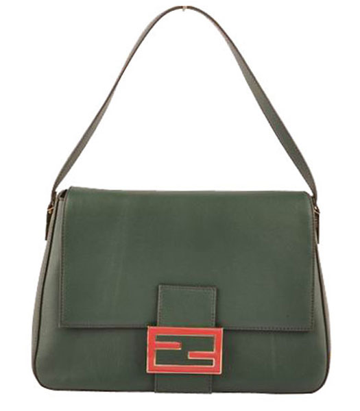 Fendi Big Mamma Green Ferrari Leather Handbag