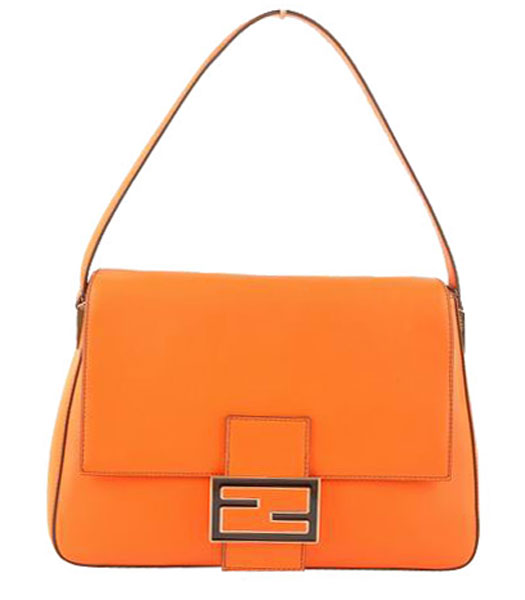 Fendi Big Mamma Orange Ferrari Leather Handbag