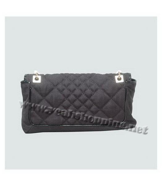 Fendi Black Canvas Chain Bag with Patent Leather Trim-3