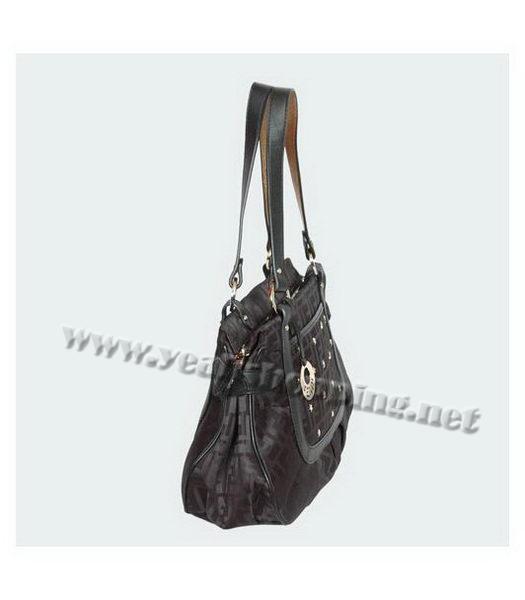 Fendi Black Canvas Tote Bag with Black Calfskin Leather Trim-1