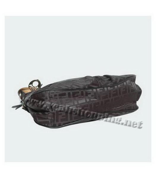 Fendi Black Canvas Tote Bag with Black Calfskin Leather Trim-3