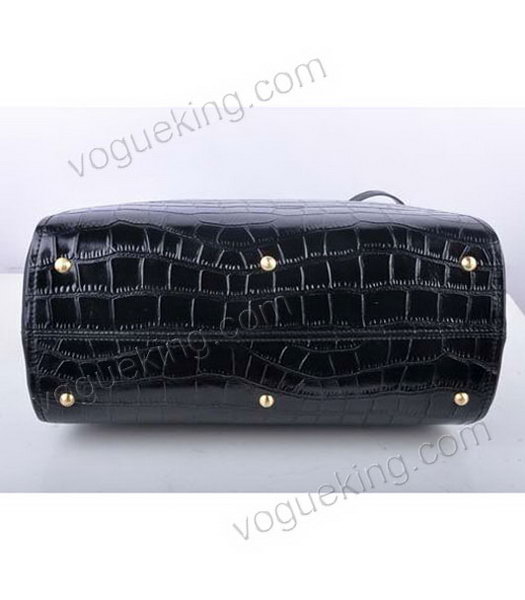 Fendi Black Croc Leather With Ferrari Leather Tote Bag-3