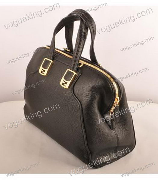 Fendi Black Imported Calfskin Leather Tote Bag-1