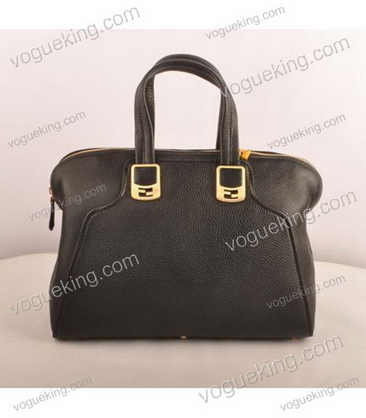 Fendi Black Imported Calfskin Leather Tote Bag-2