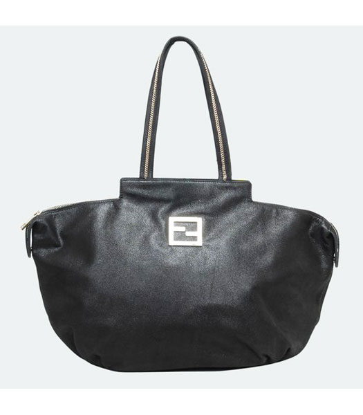 Fendi Black Leather Chain Strap Shoulder Bag