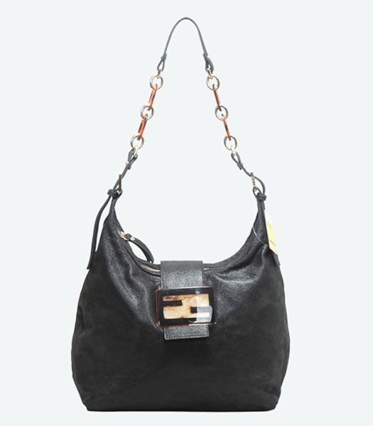Fendi Black Leather Shoulder Bag