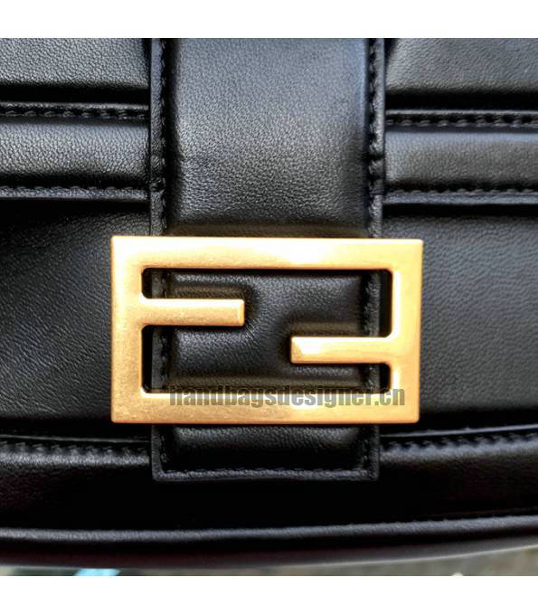 Fendi Black Original Lambskin Leather 27cm Baguette Bag-3