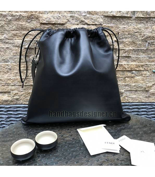 Fendi Black Original Lambskin Leather Pack Medium Pouch-2