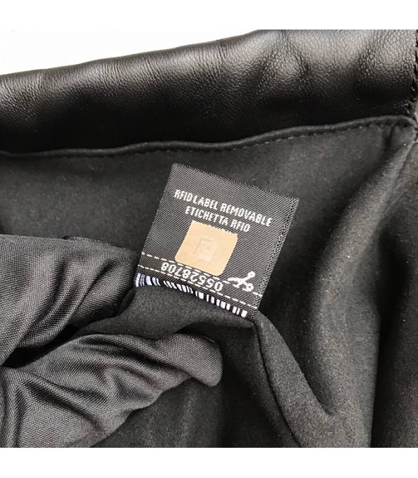 Fendi Black Original Lambskin Leather Pack Medium Pouch-5