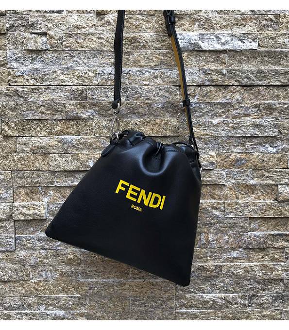 Fendi Black Original Lambskin Leather Pack Medium Pouch
