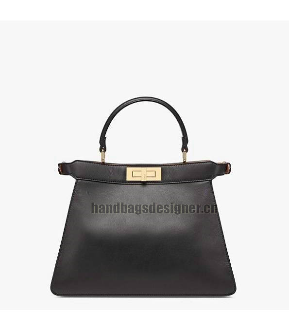 Fendi Black Original Leather 33cm Peekaboo ISeeU Bag-6