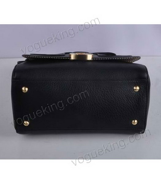 Fendi Black Original Leather Messenger Tote Bag-5