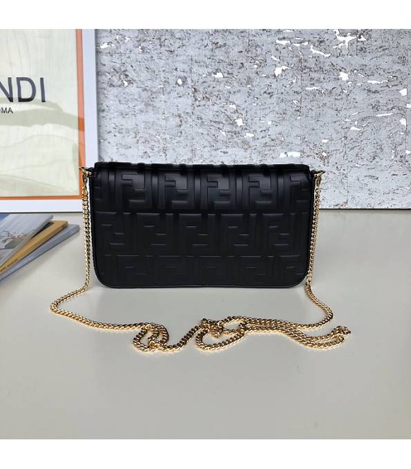 Fendi Black Original Leather Wallet On Chain With Pouches Mini Bag-1