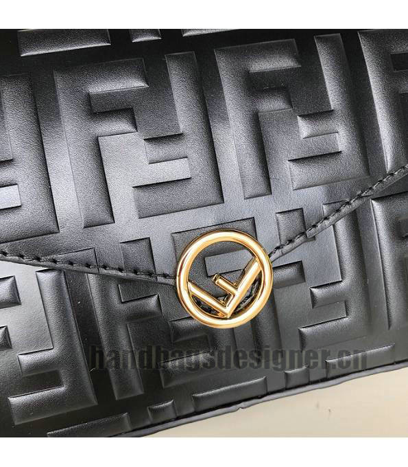 Fendi Black Original Leather Wallet On Chain With Pouches Mini Bag-5