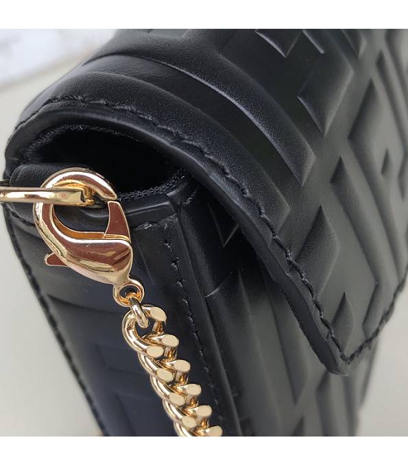 Fendi Black Original Leather Wallet On Chain With Pouches Mini Bag-6